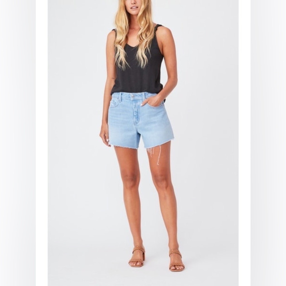 PAIGE Light Blue Denim High-Rise Jean Shorts